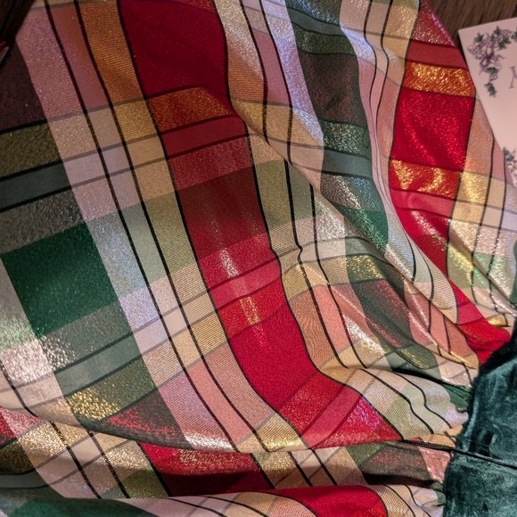 NWT! Iris & Ivy Plaid Stretch Velvet & Taffeta Party Dress - Picture 11 of 15